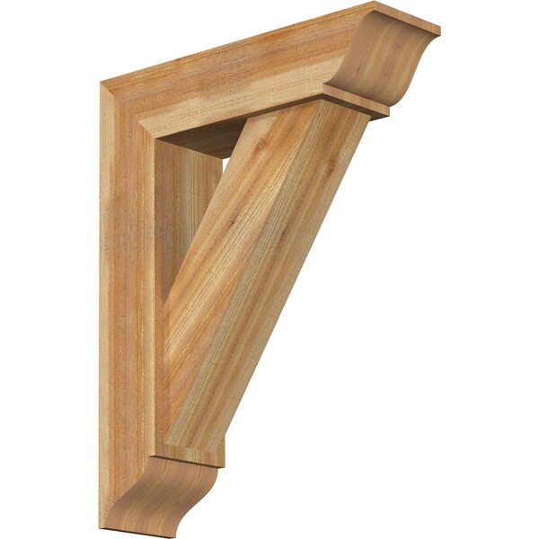 Ekena Millwork Traditional Traditional Rough Sawn Bracket w/ Offset Brace, Western Red Cedar, 8"W x 28"D x 36"H BKT0806X28X36TRA01RWR - main